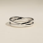 Crossover Illusion Band Ring in Silver