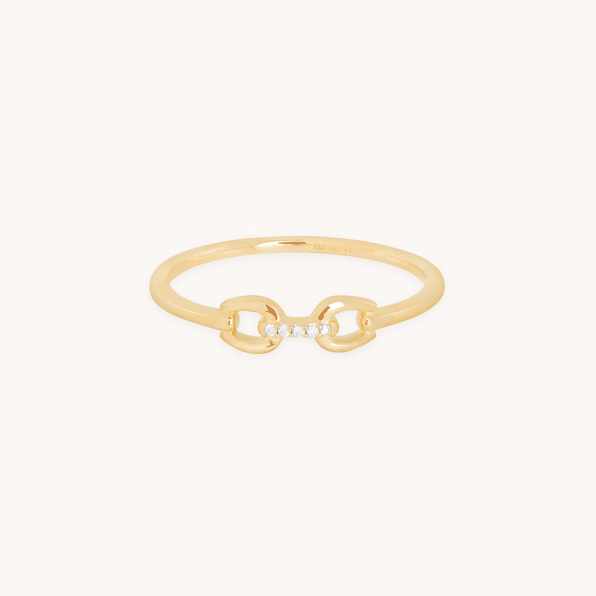 Diamond Hardware Ring in Solid Gold-Astrid &amp; Miyu