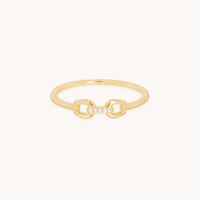 Diamond Hardware Ring in Solid Gold-Astrid &amp; Miyu