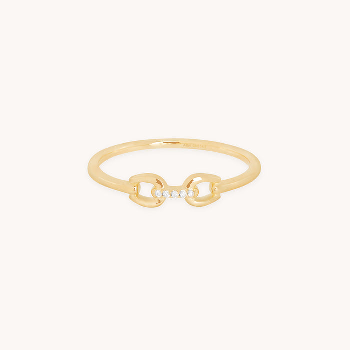 Diamond Hardware Ring in Solid Gold-Astrid &amp; Miyu