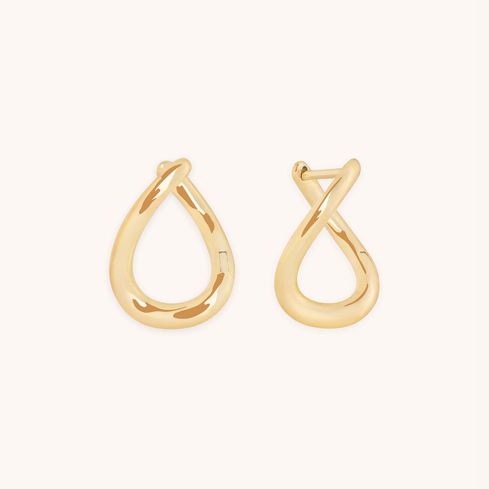 Molten Hoops in Solid Gold-Astrid &amp; Miyu