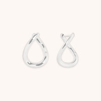 Molten Hoops in Solid White Gold-Astrid &amp; Miyu