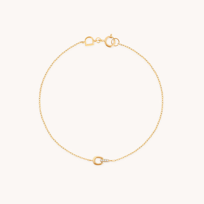 Diamond Hardware Pendant Bracelet in Solid Gold-Astrid &amp; Miyu