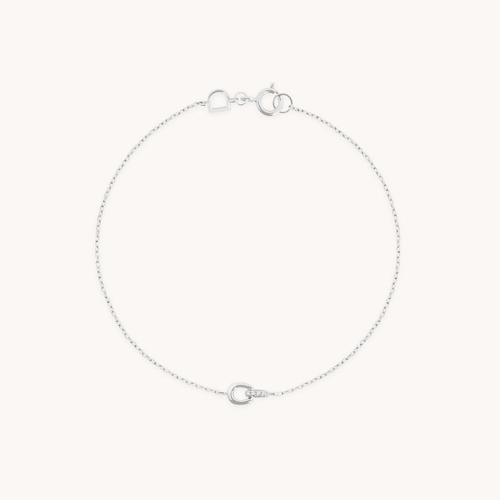 Diamond Hardware Pendant Bracelet in Solid White Gold-Astrid &amp; Miyu