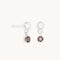 Diamond & Quartz Charm Studs in Solid White Gold