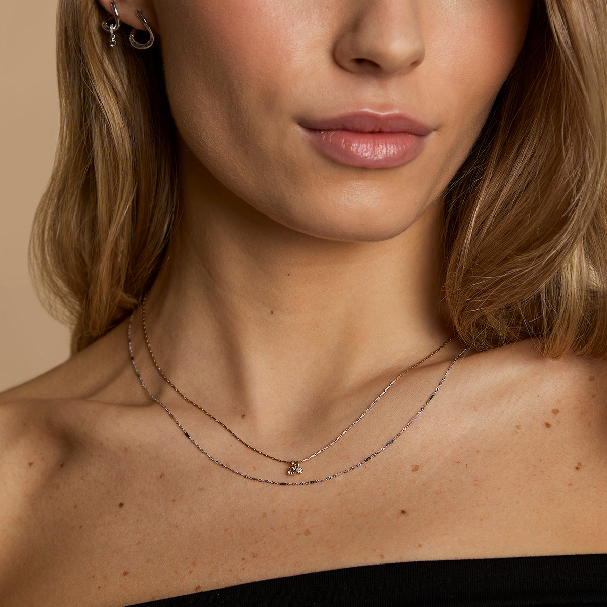 Diamond & Quartz Pendant Necklace in Solid Gold