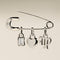 Charm Pin Brooch in Silver-Astrid &amp; Miyu