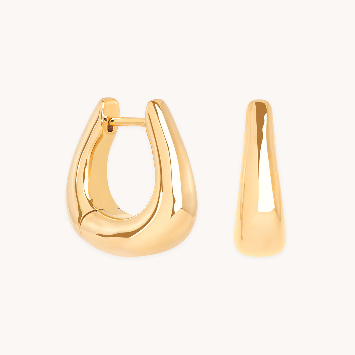 Saddle Medium Hoops in Gold-Astrid &amp; Miyu
