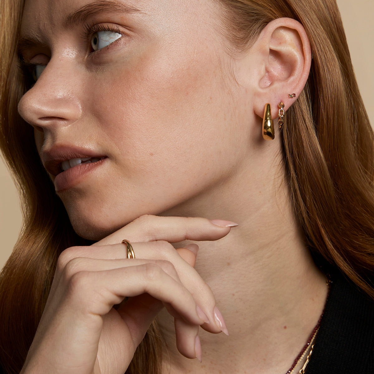 Hardware Link Hoops in Gold-Astrid &amp; Miyu