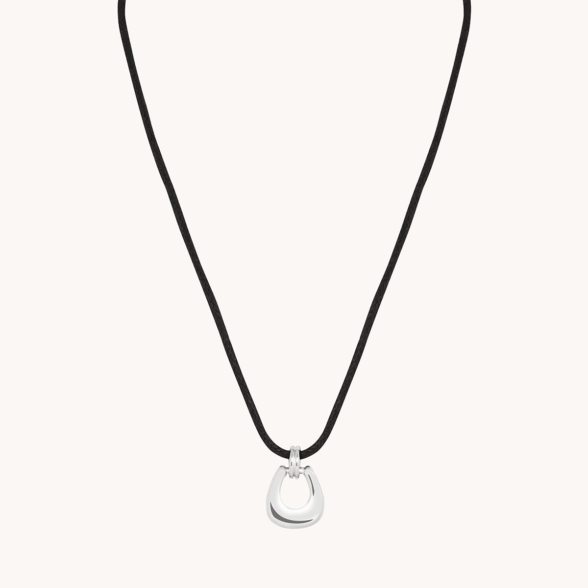 Hardware Pendant Cord Necklace in Silver-Astrid &amp; Miyu