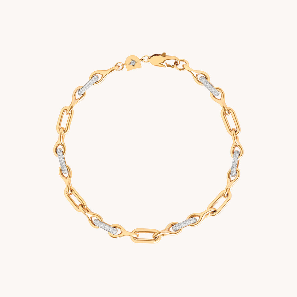 Pavé Chain Link Bracelet in Gold-Astrid &amp; Miyu