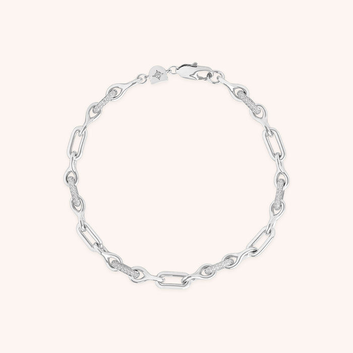 Pavé Chain Link Bracelet in Silver-Astrid &amp; Miyu