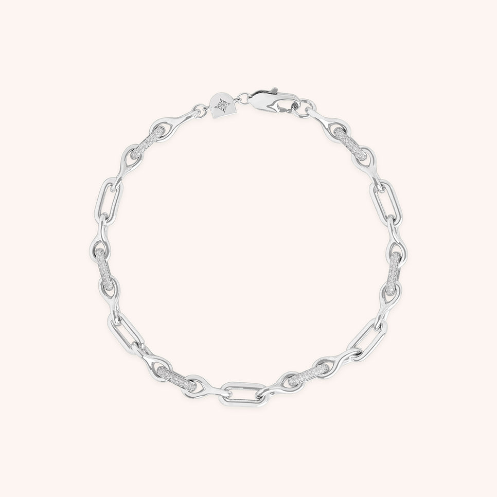 Pavé Chain Link Bracelet in Silver-Astrid &amp; Miyu