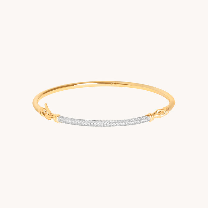 Pavé Knot Bangle in Gold-Astrid &amp; Miyu