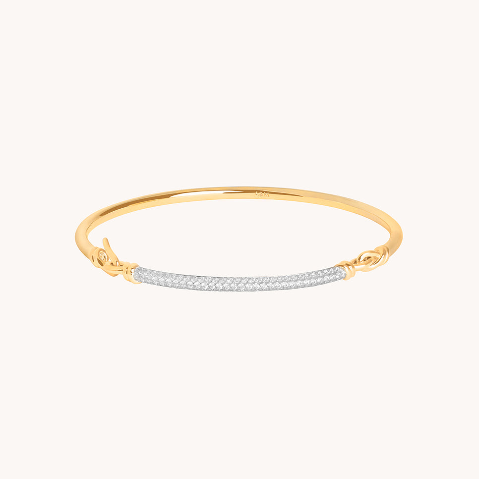 Pavé Knot Bangle in Gold-Astrid &amp; Miyu
