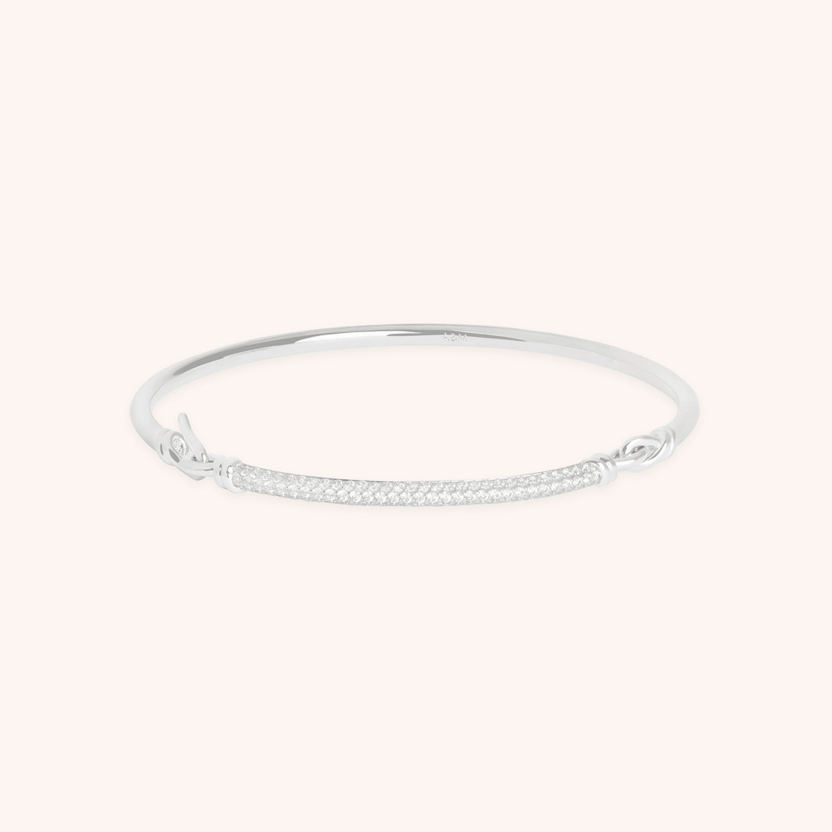 Pavé Knot Bangle in Silver-Astrid &amp; Miyu