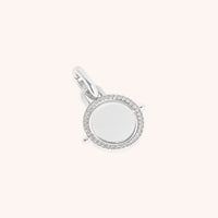 Pavé Spinning Coin Clip Charm in Silver-Astrid &amp; Miyu