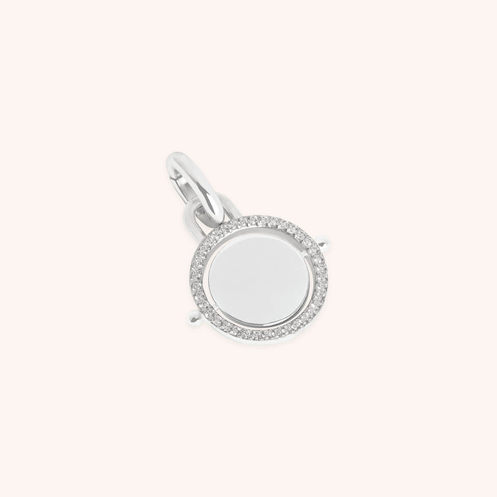 Pavé Spinning Coin Clip Charm in Silver-Astrid &amp; Miyu
