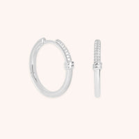Pavé Knot Hoops in Silver-Astrid &amp; Miyu