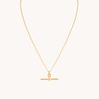 Hardware T-Bar Pendant Necklace in Gold-Astrid &amp; Miyu
