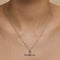 Hardware T-Bar Pendant Necklace in Silver-Astrid &amp; Miyu