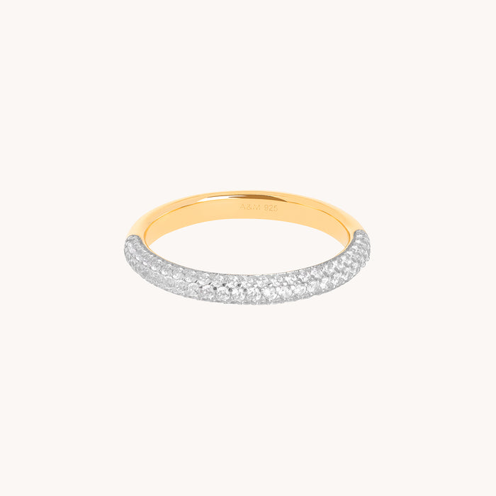 Pavé Essential Band Ring in Gold-Astrid &amp; Miyu