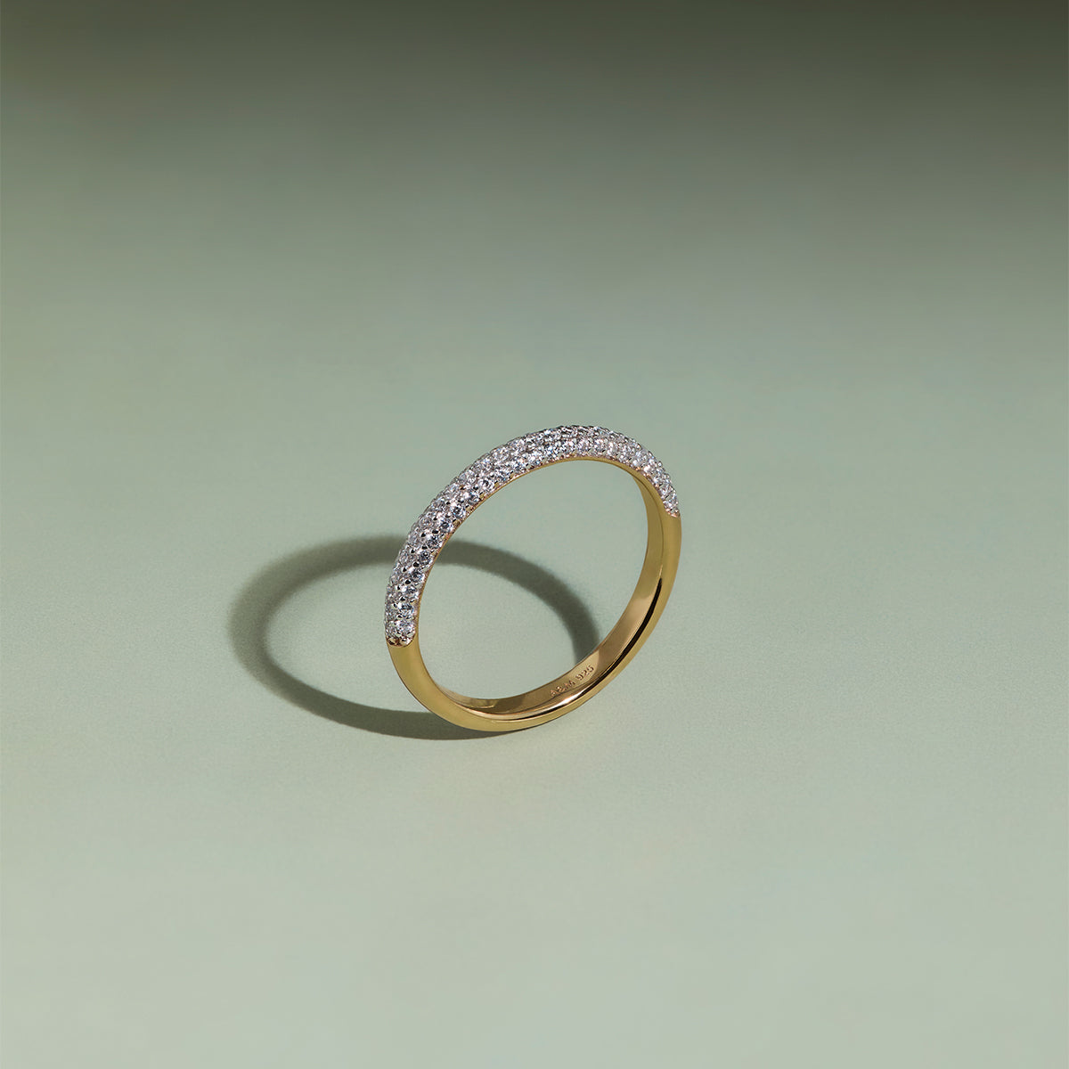 Pavé Essential Band Ring in Gold-Astrid &amp; Miyu