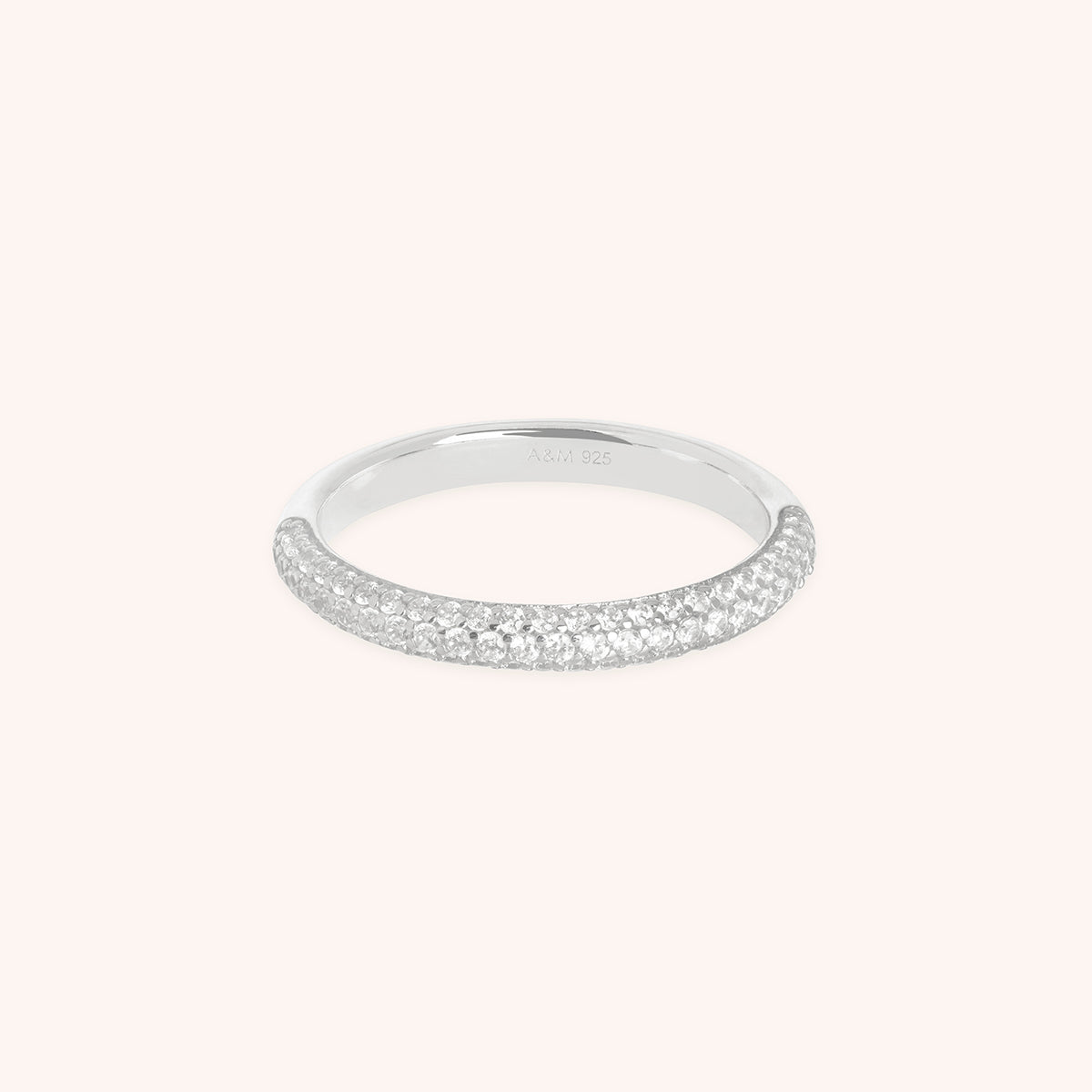 Pavé Essential Band Ring in Silver-Astrid &amp; Miyu