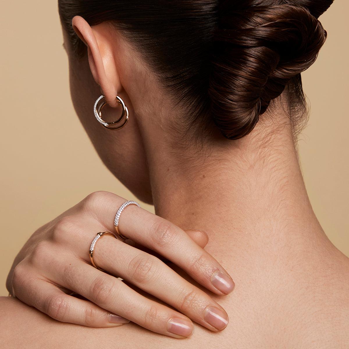 Pavé Knot Ring in Gold-Astrid &amp; Miyu