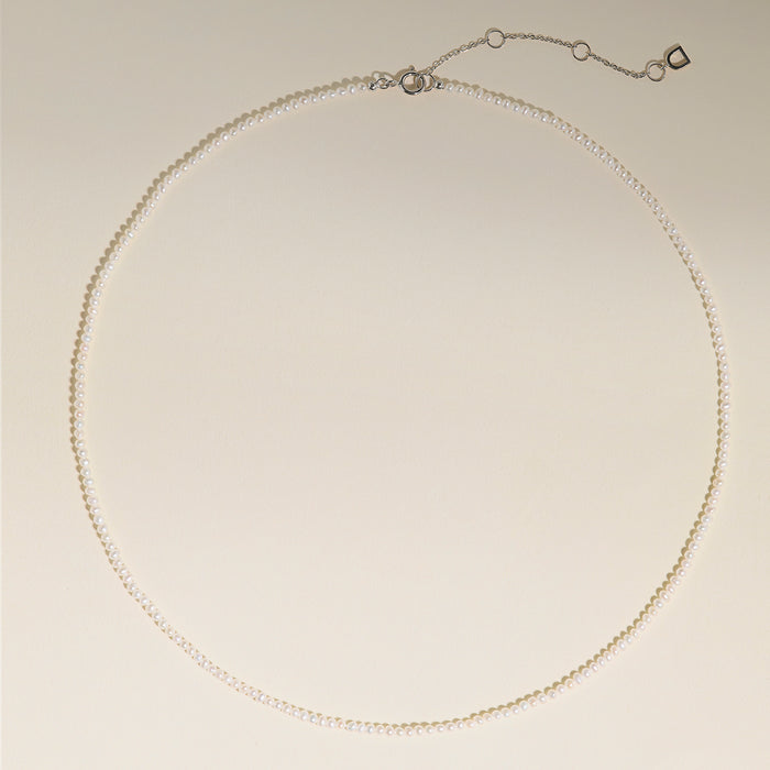 Pearl Necklace in Solid White Gold-Astrid &amp; Miyu
