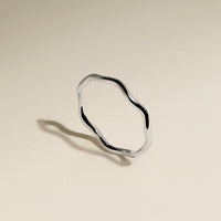 Scalloped Band Ring in Solid White Gold-Astrid &amp; Miyu