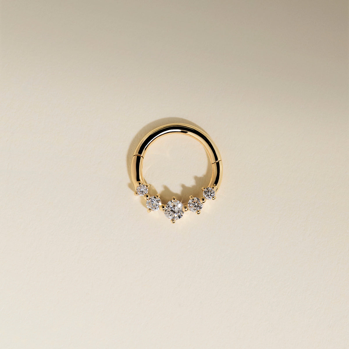 Diamond Daith Hoop in Solid Gold-Astrid &amp; Miyu