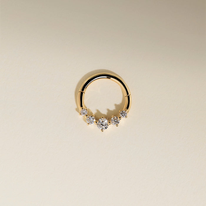 Diamond Daith Hoop in Solid Gold-Astrid &amp; Miyu