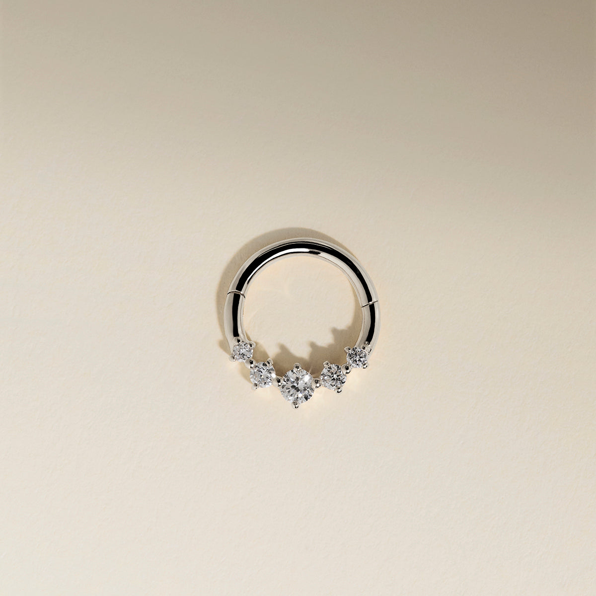 Diamond Daith Hoop in Solid White Gold-Astrid &amp; Miyu