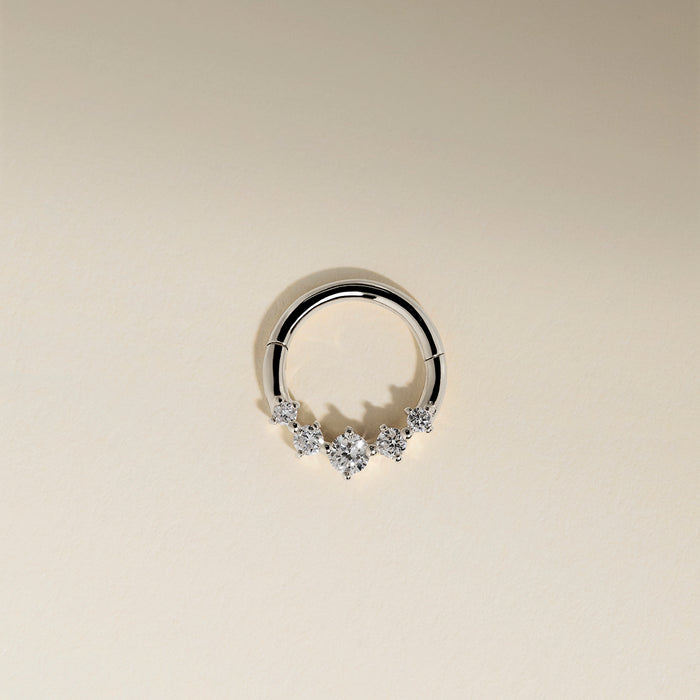 Diamond Daith Hoop in Solid White Gold-Astrid &amp; Miyu
