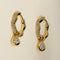 Scalloped Crystal Charm Huggies in Gold-Astrid &amp; Miyu