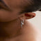 Scalloped Crystal Charm Huggies in Silver-Astrid &amp; Miyu