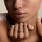 Scalloped Crystal Band Ring in Silver-Astrid &amp; Miyu
