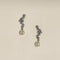 Scalloped Crystal Charm Studs in Silver-Astrid &amp; Miyu