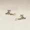 Scalloped Crystal Charm Studs in Silver-Astrid &amp; Miyu