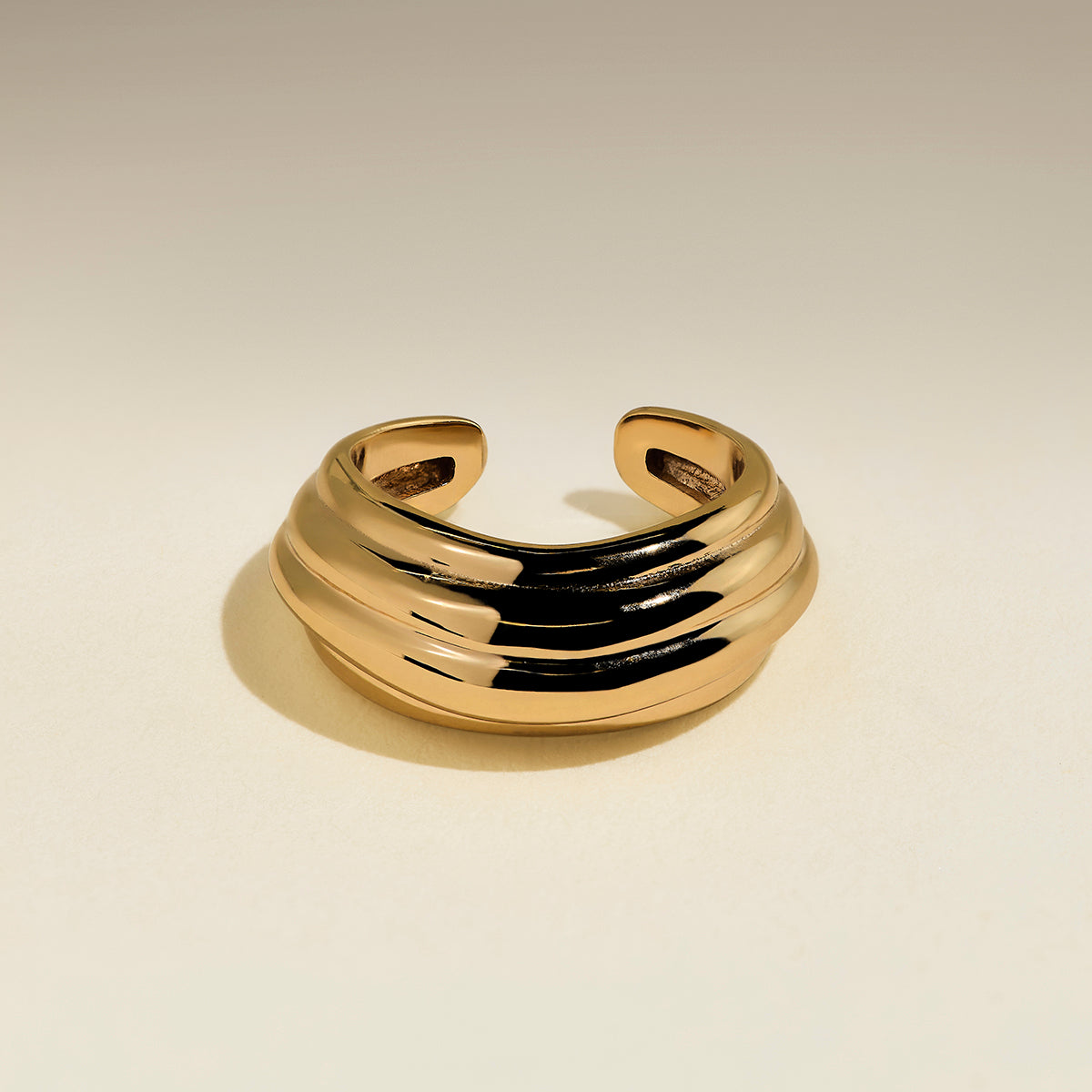 Ripple Wave Ear Cuff in Gold-Astrid &amp; Miyu