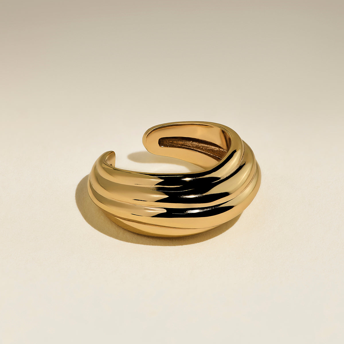 Ripple Wave Ear Cuff in Gold-Astrid &amp; Miyu