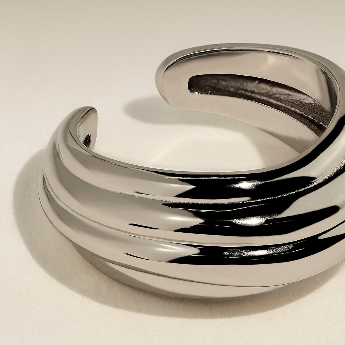 Ripple Wave Ear Cuff in Silver-Astrid &amp; Miyu
