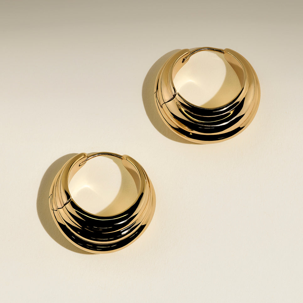 Ripple Wave Hoops in Gold-Astrid &amp; Miyu