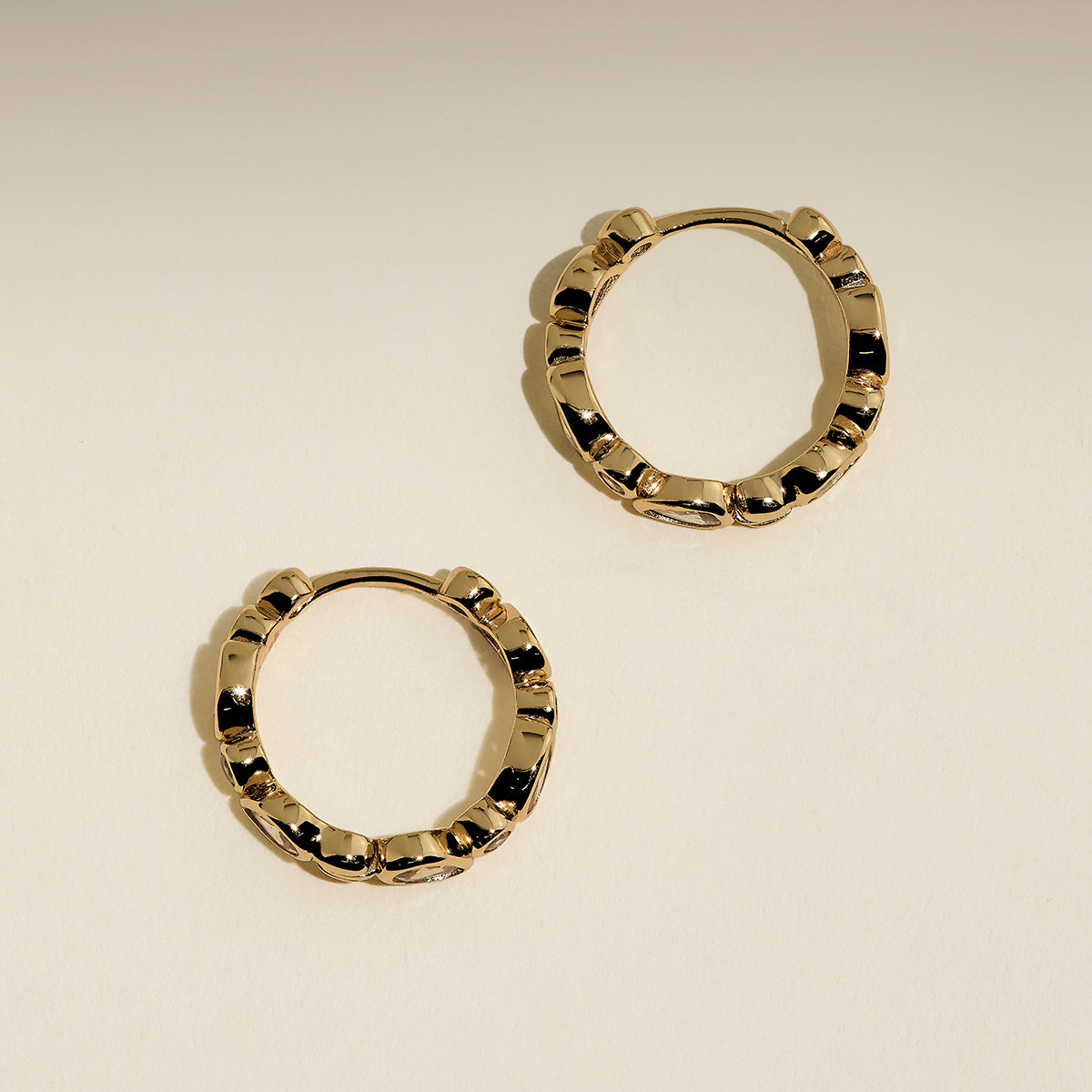 Sunset Pear Hoops in Gold-Astrid &amp; Miyu