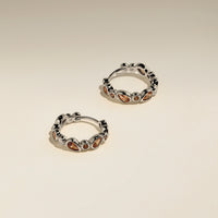 Sunset Pear Hoops in Silver-Astrid &amp; Miyu
