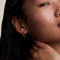 Sunset Pear Hoops in Silver-Astrid &amp; Miyu