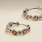 Sunset Pear Hoops in Silver-Astrid &amp; Miyu