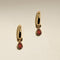 Sunset Pear Charm Hoops in Gold-Astrid &amp; Miyu