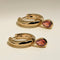 Sunset Pear Charm Hoops in Gold-Astrid &amp; Miyu